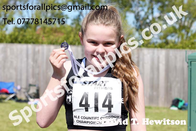 Girls under-13s high jump, 2019 North Eastern Track and Field Champs., Middlesbrough. Photo:  David T. Hewitson/Sports for All Pics